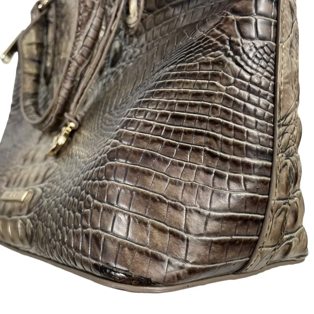 Brahmin Medium Duxbury Satchel Bag Melborne Coffee Brown Croc